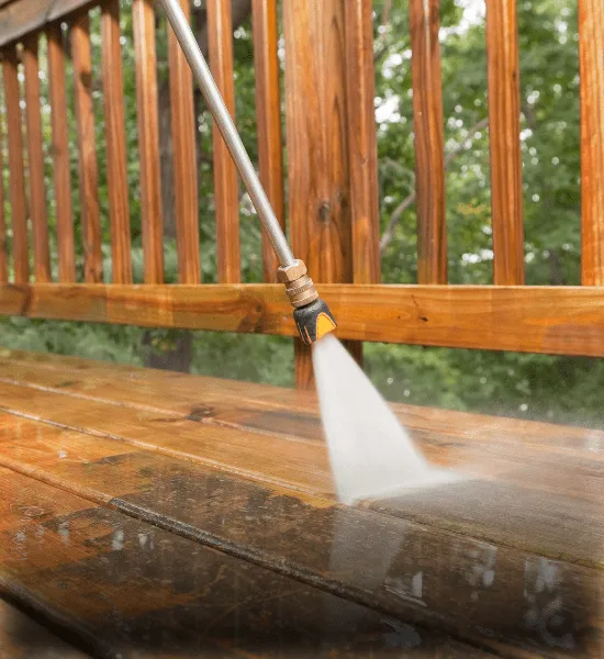 Professional window cleaners Reading offering expert pressure washing services to clean wooden decks, patios, and outdoor surfaces