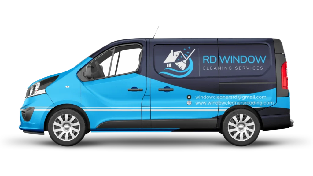 RD Window Cleaning Services company van with branding and logo — professional window cleaners Reading offering residential and commercial window cleaning services